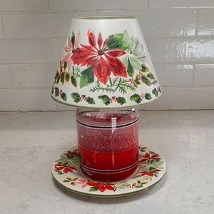 Yankee Candle Christmas Poinsettia Candle Shade & Plate
